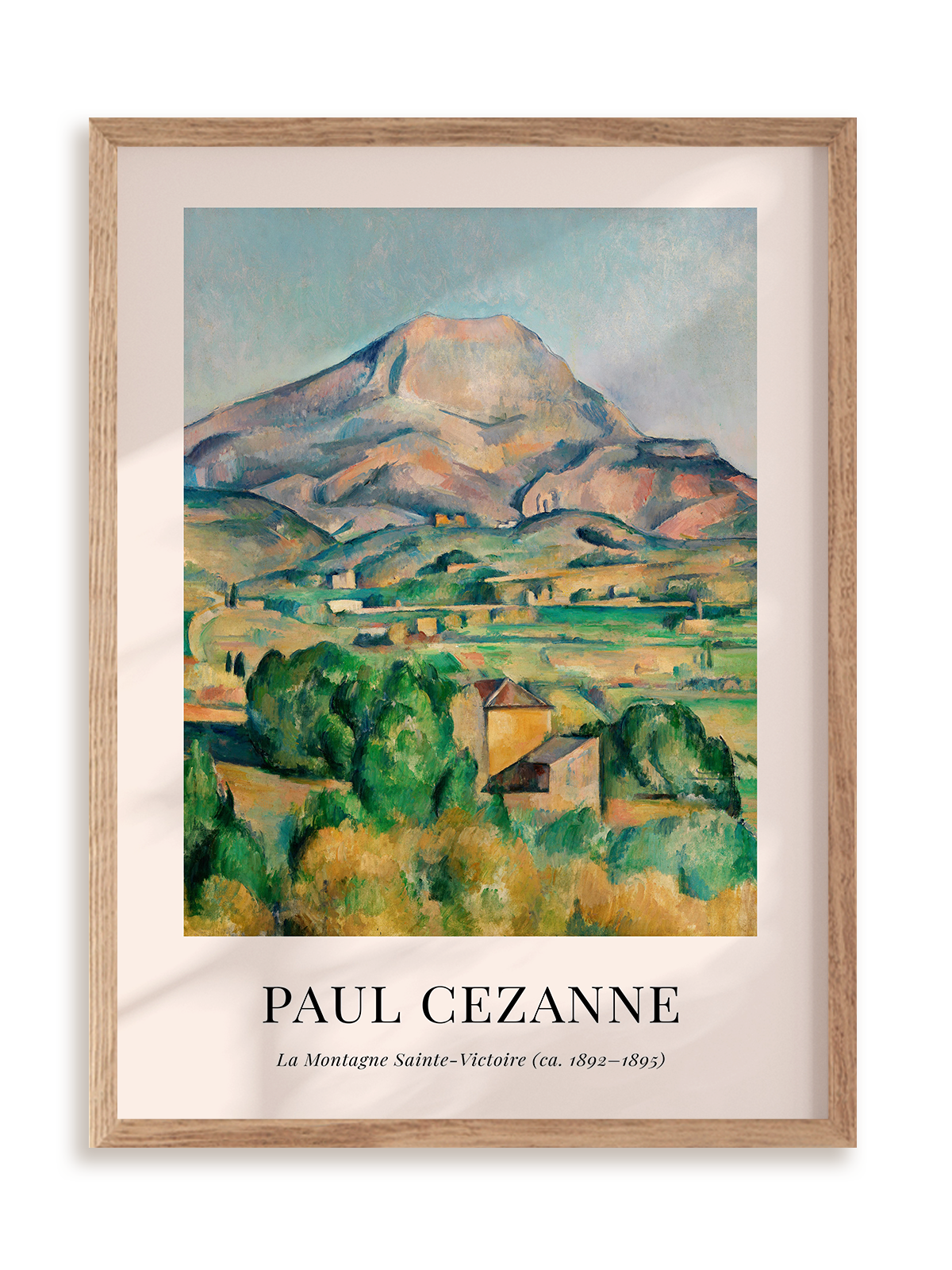 Plakat Paul Cezanne - La Montagne Sainte - Victoire (ca. 1892-1895) w ramie drewnianej