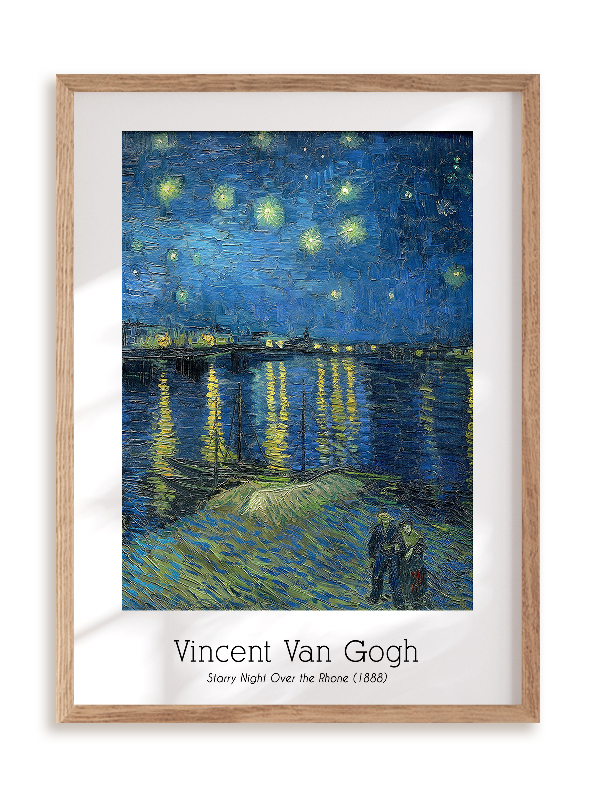 Plakat Vincent Van Gogh - Starry Night Over the Rhone (1888) w ramie drewnianej