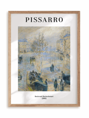 Plakat Pissarro - Boulevard Rochechouart (1880) w ramie drewnianej