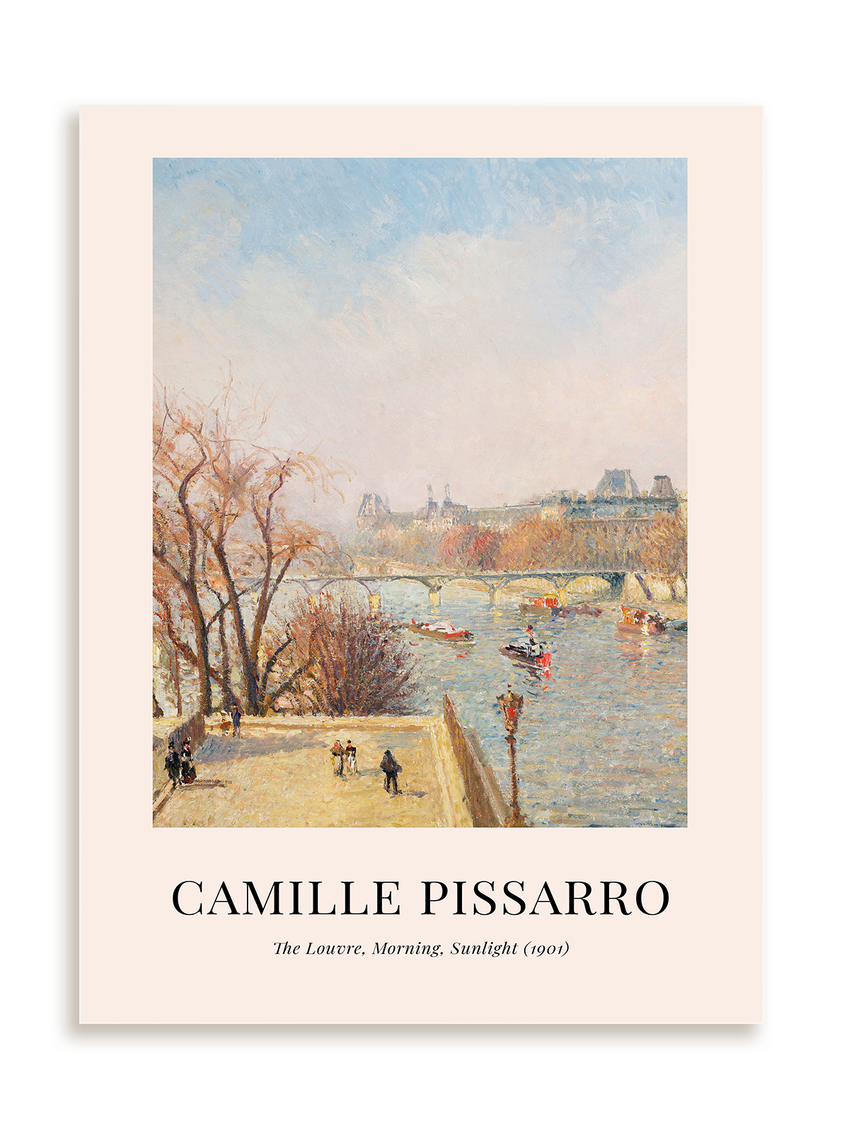 Plakat Camille Pissarro - The Louvre, Morning, Sunlight (1901) bez ramy