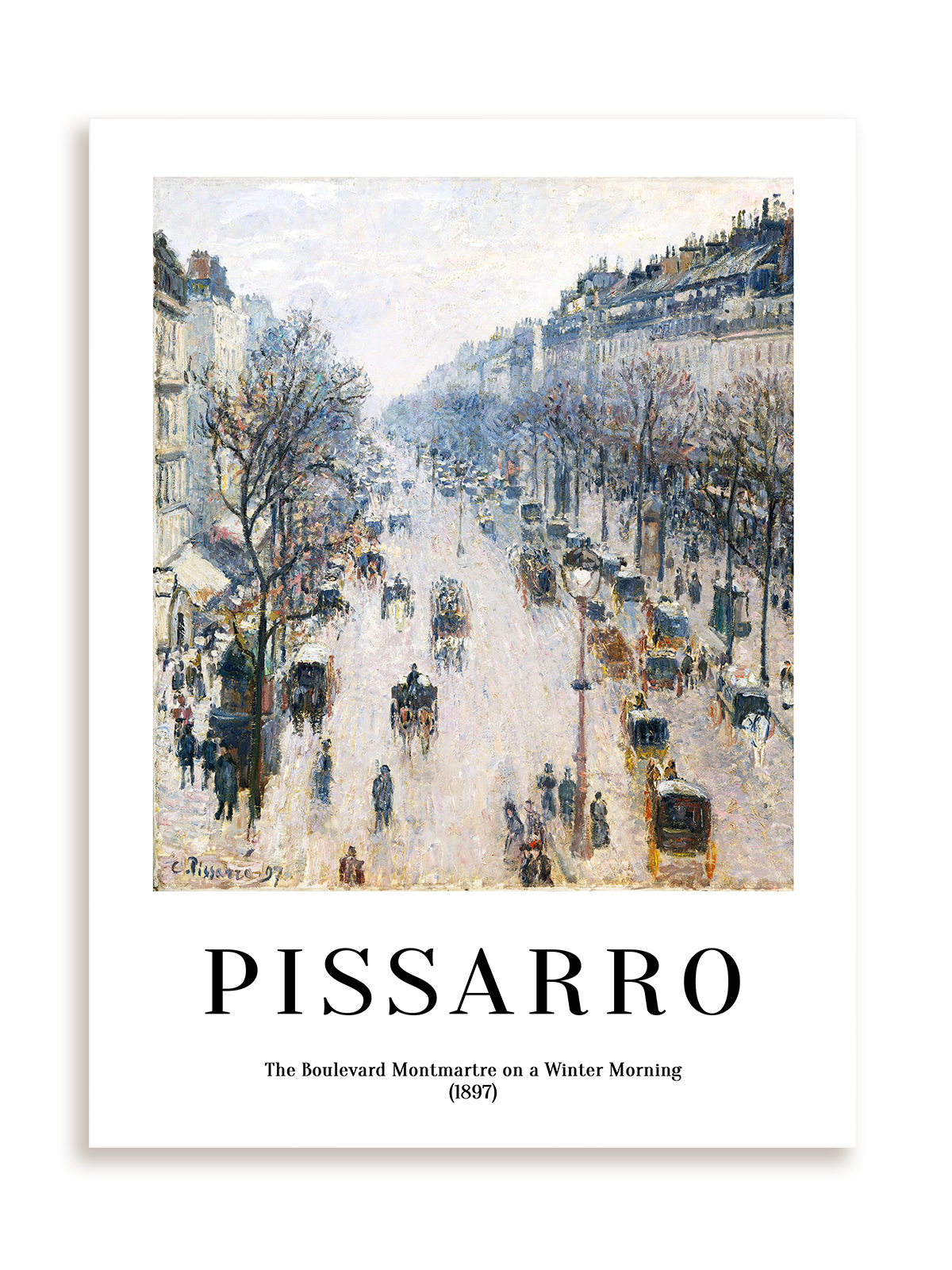Plakat Pissarro - The Boulevard Montmarte on a Winter Morning (1897) bez ramy