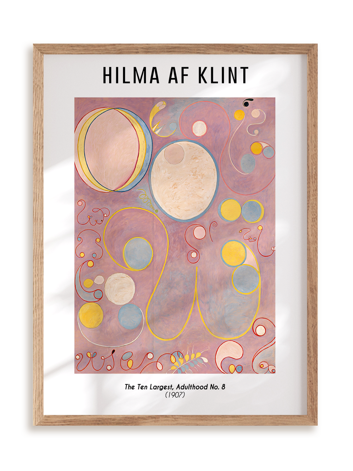 Plakat Hilma af Klint - The Ten Largest, Adulthood, No. 8 (1907) w ramie drewnianej