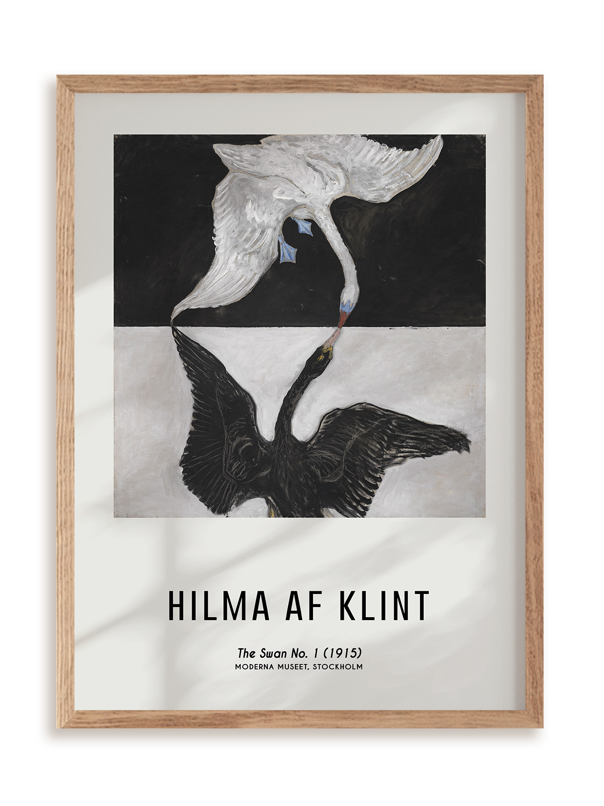 Plakat Hilma af Klint - The Swan No. 1 (1915) w ramie drewnianej