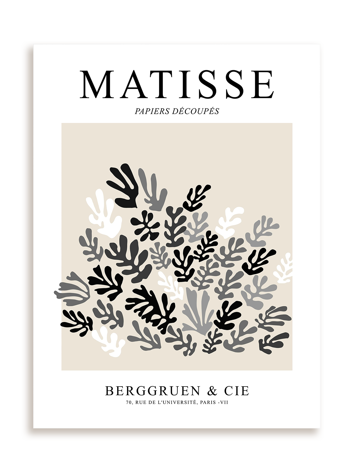 Plakat Matisse Papiers Découpés Berggruen & Cie bez ramy