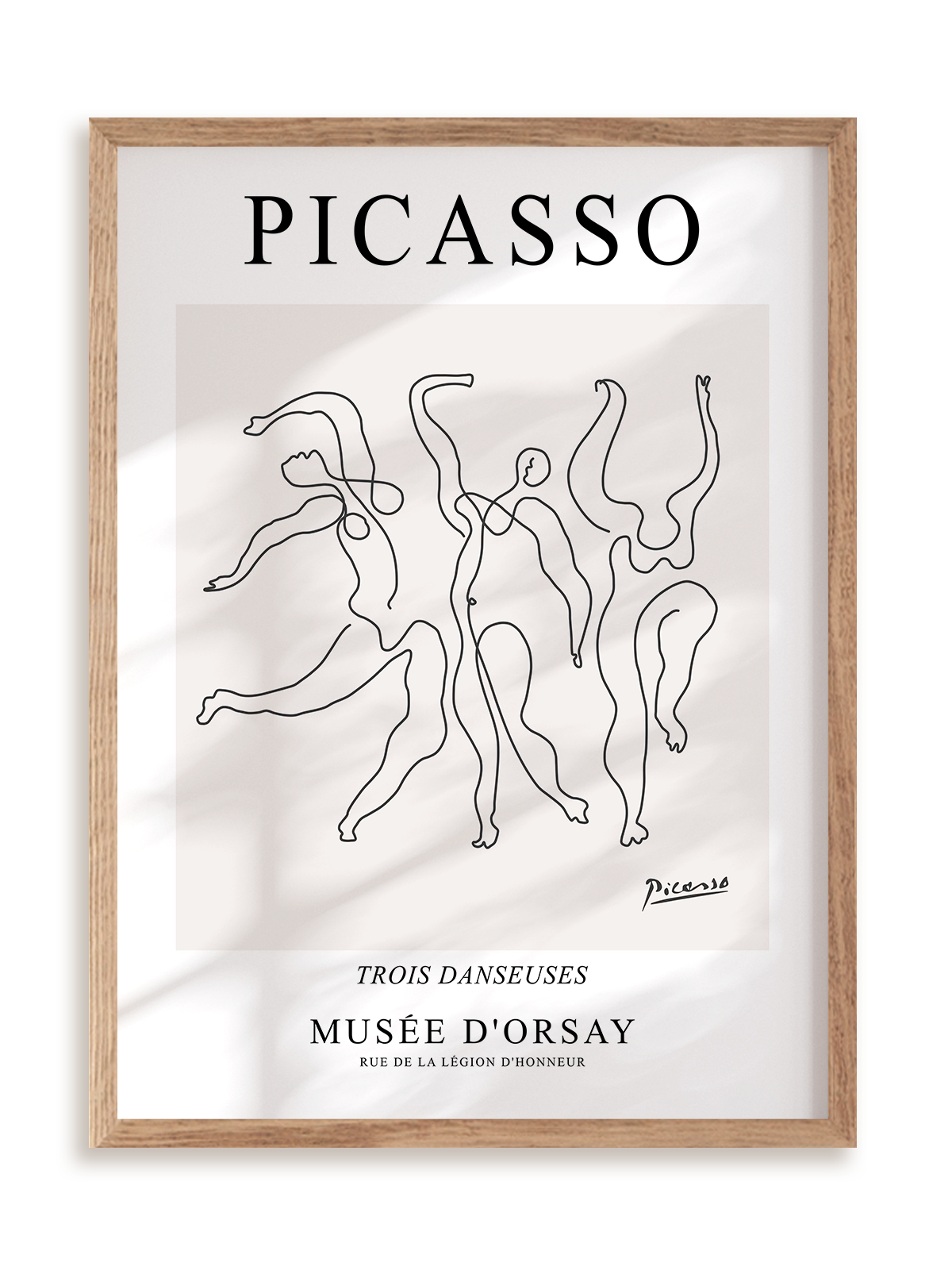 Plakat Picasso Trois danseuses Musée D'orsay w ramie drewnianej