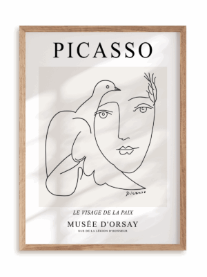 Plakat Picasso Le visage de la paix Musée D'orsay w ramie drewnianej