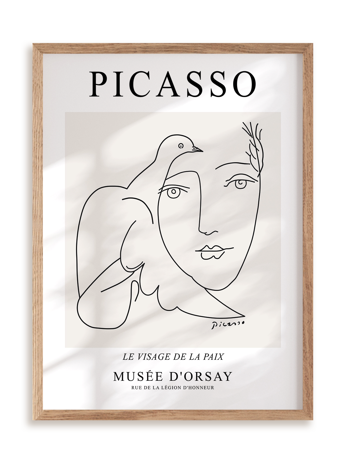 Plakat Picasso Le visage de la paix Musée D'orsay w ramie drewnianej