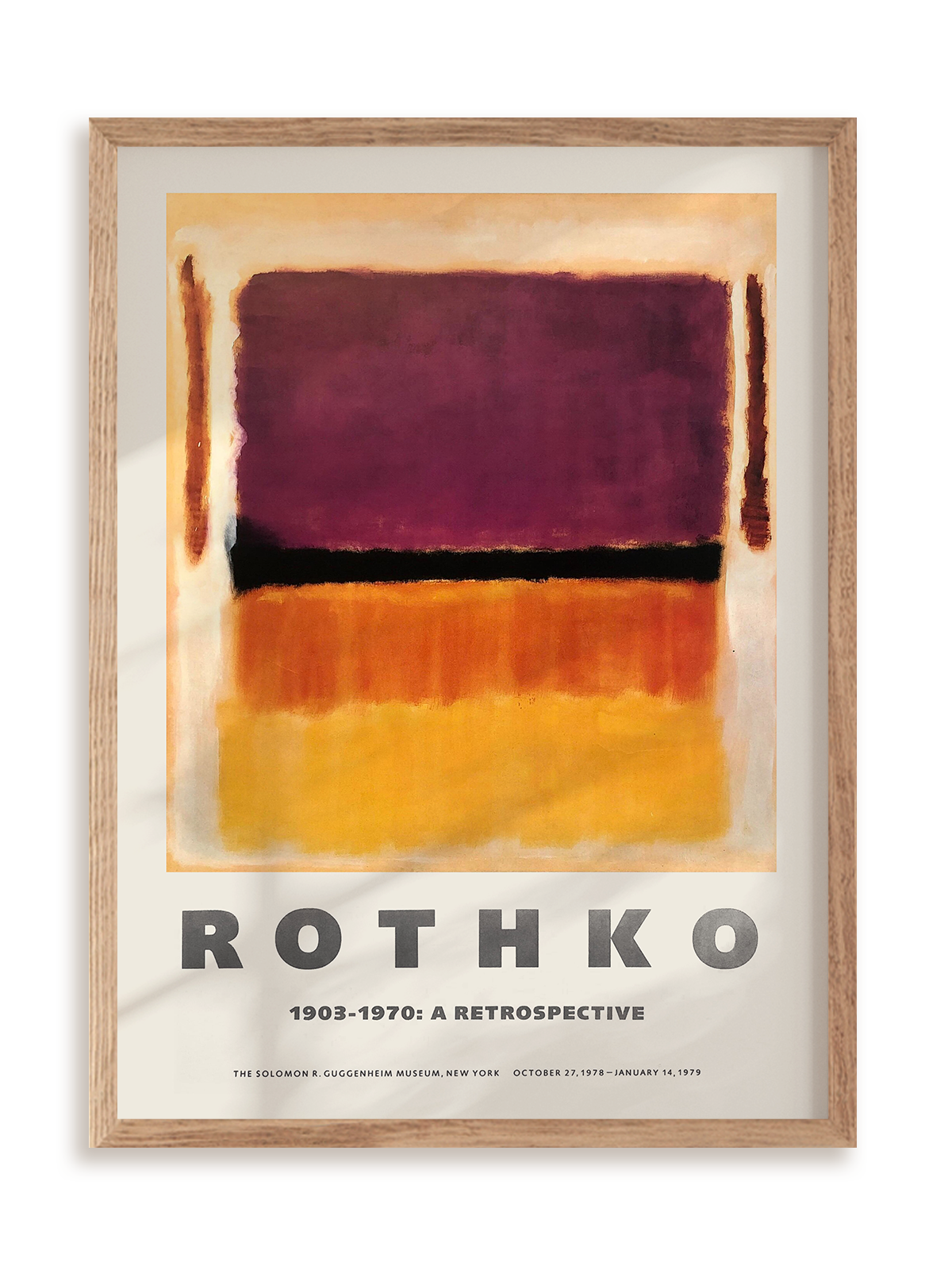 Plakat Rothko 1903-1970: A retrospective w ramie drewnianej