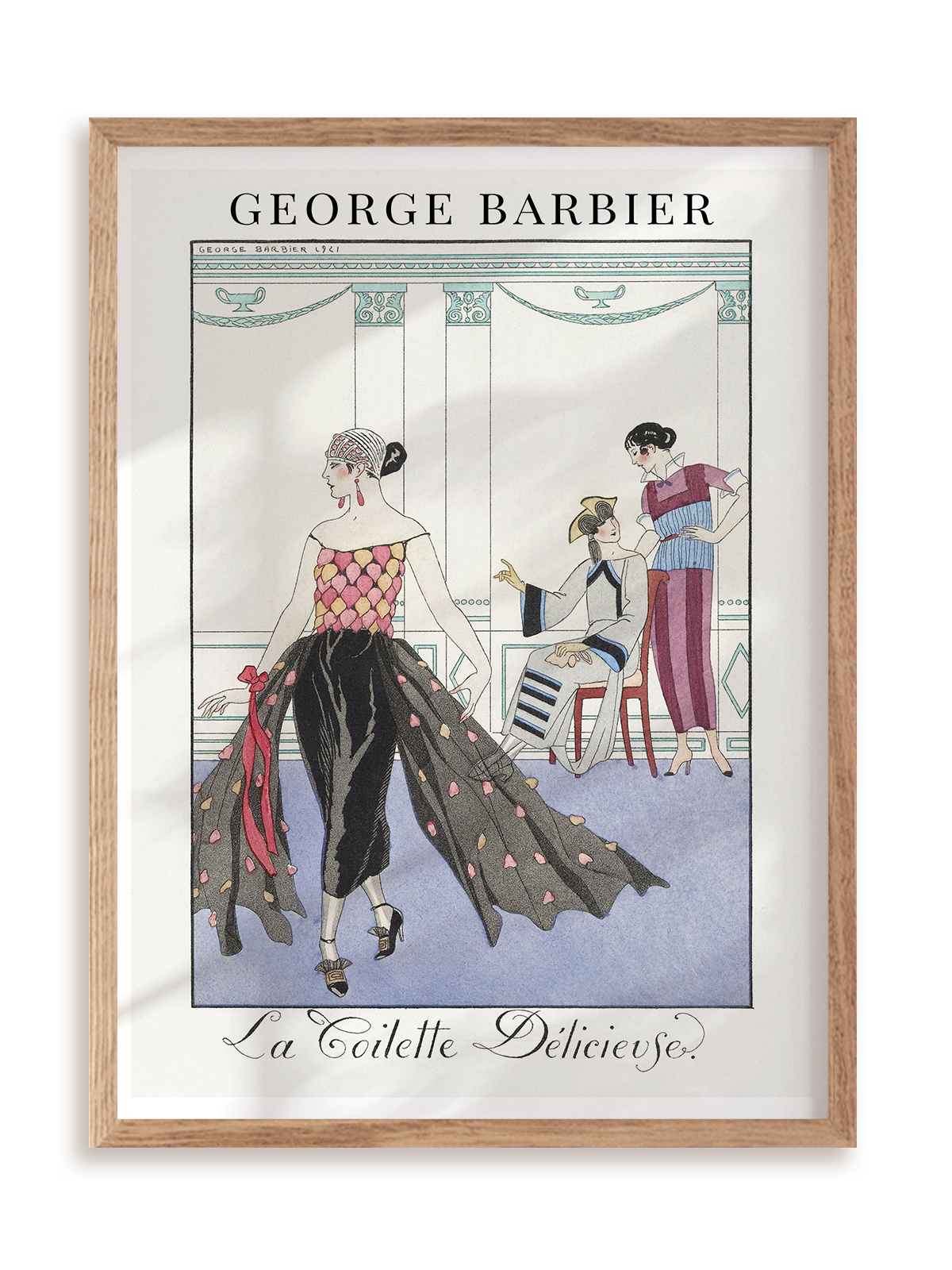 Plakat George Barbier - La Coliette Delicieuse w ramie drewnianej
