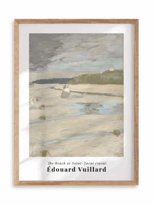 Plakat Edouard Vuillard - The beach at Saint-Jacut w ramie drewnianej