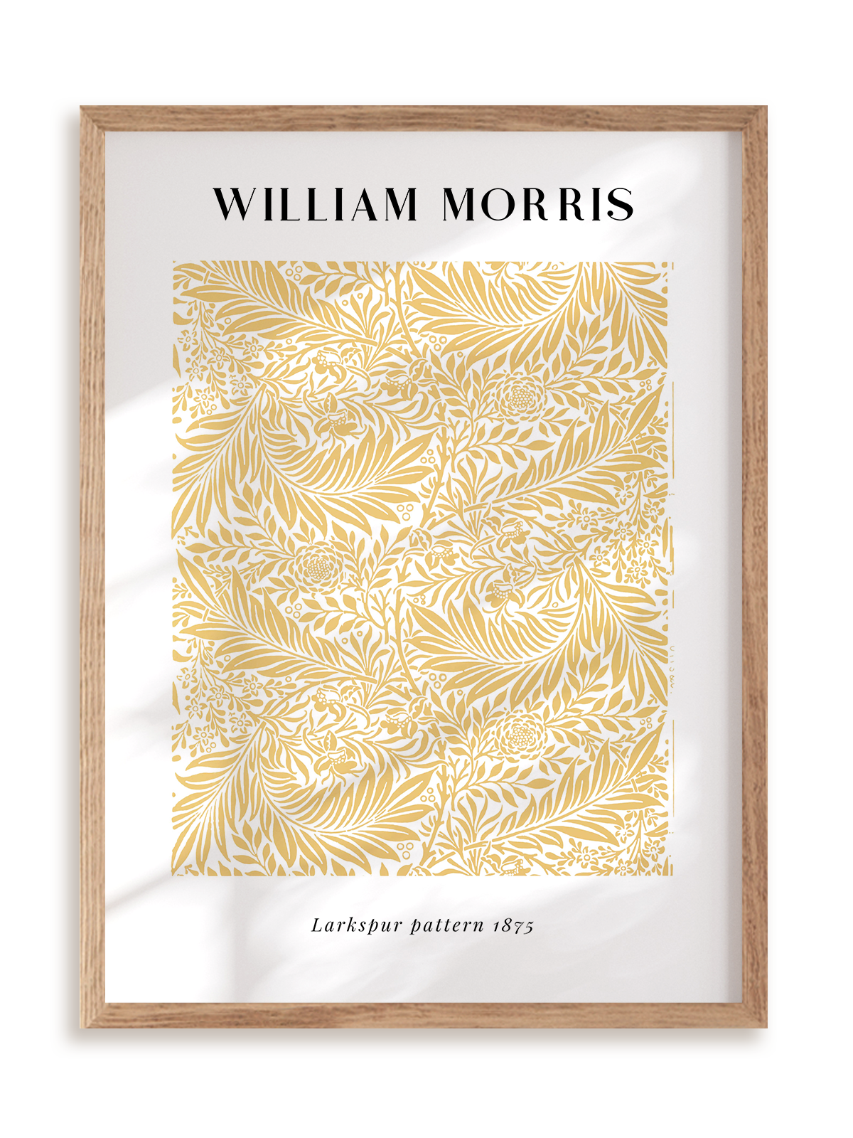 Plakat William Morris - Larkspur pattern w ramie drewnianej