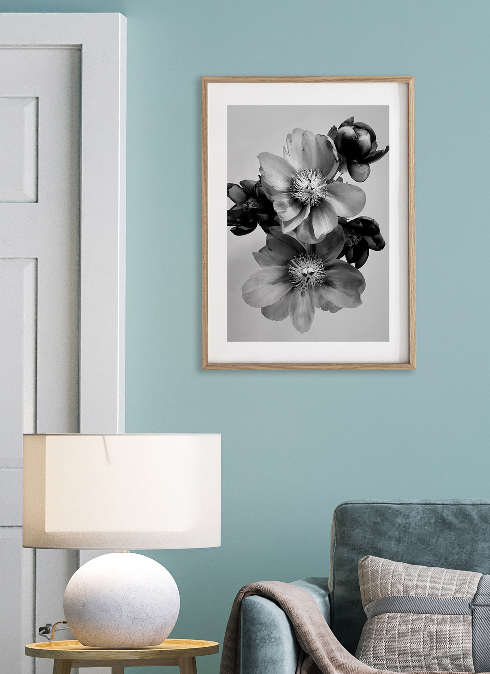Plakat Kwiaty w monochromie III bez ramy - obrazek 2