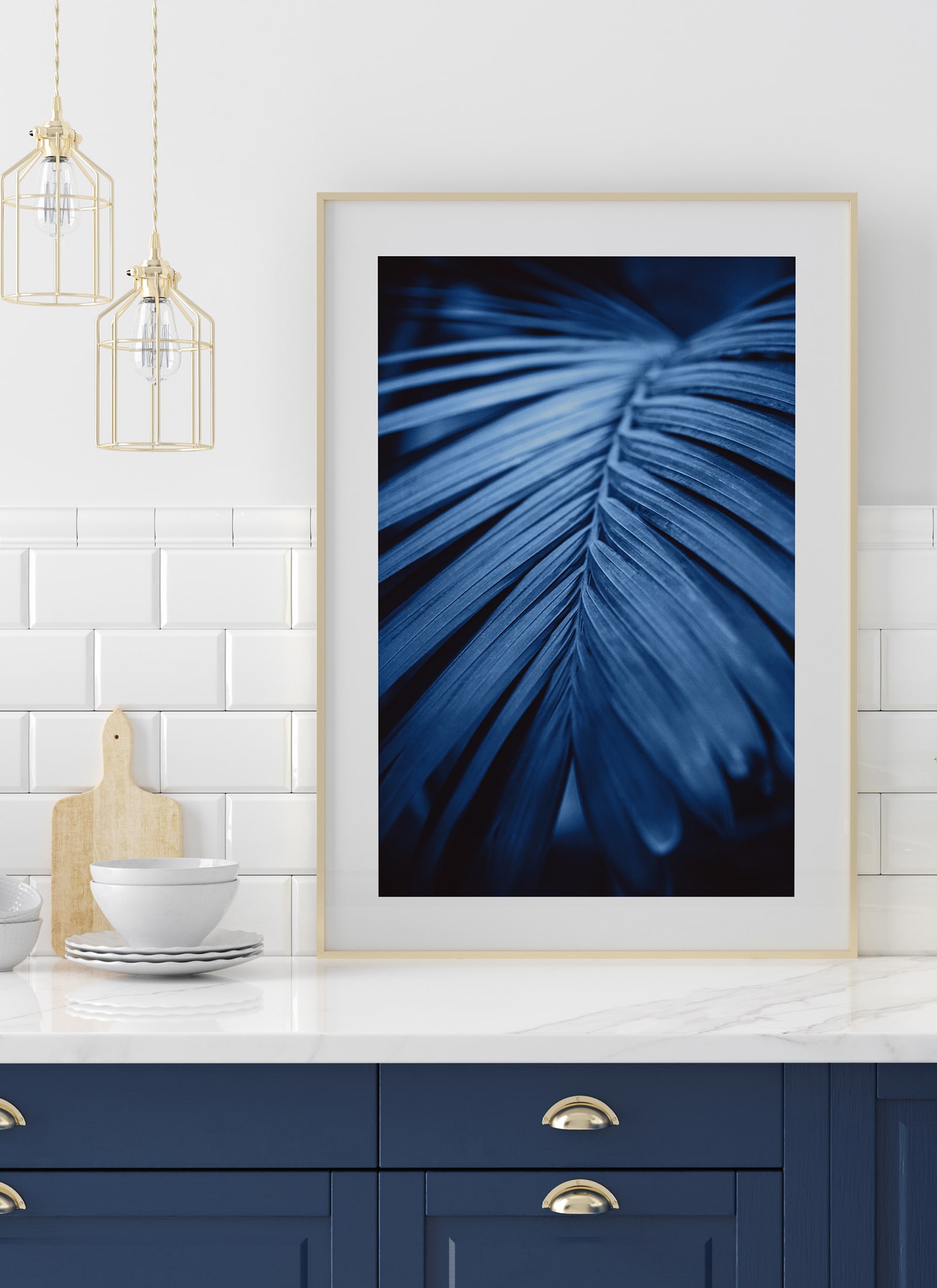 Plakat Blue palm bez ramy - obrazek 2