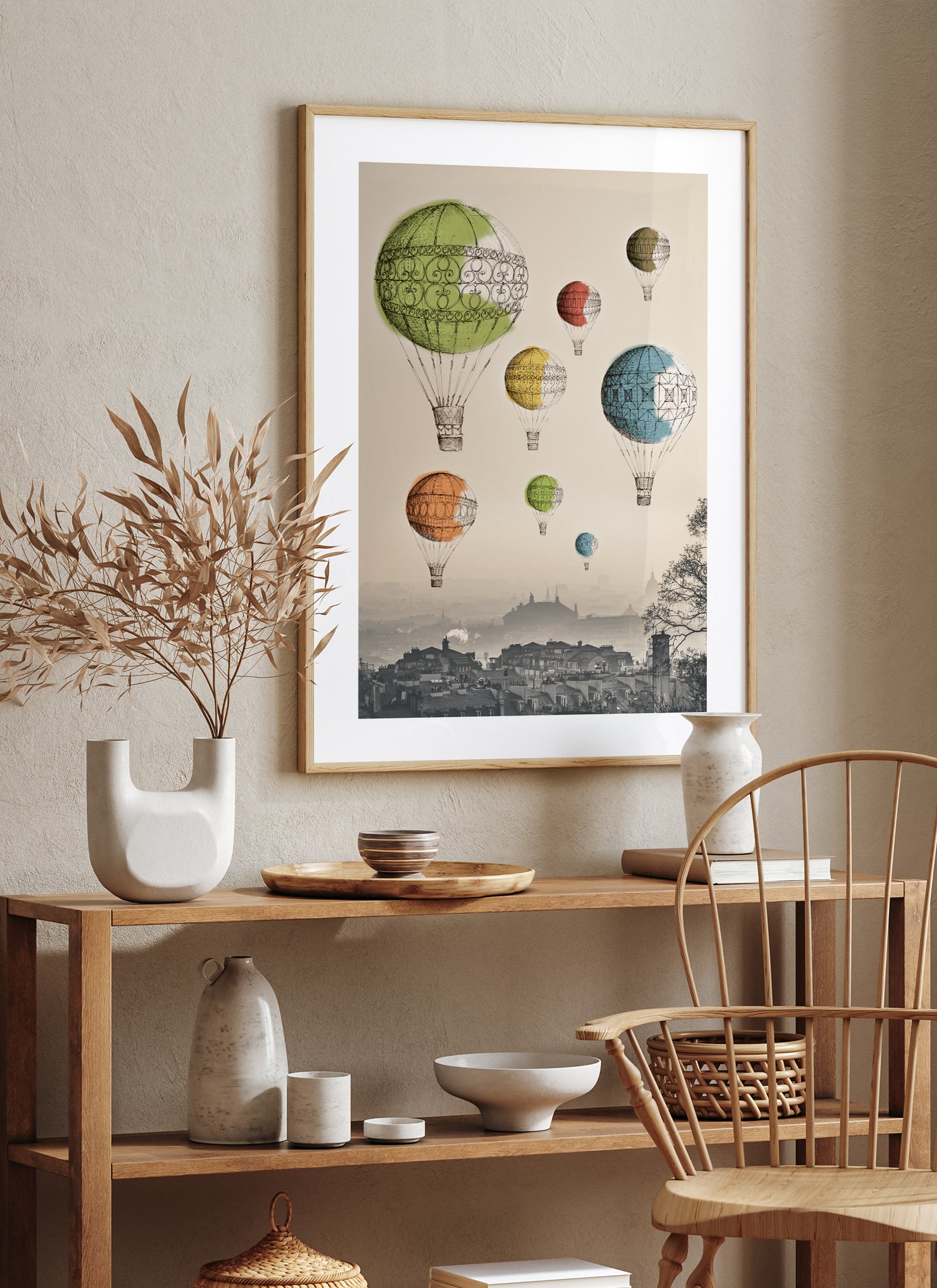 Plakat Balony nad miastem bez ramy - obrazek 2