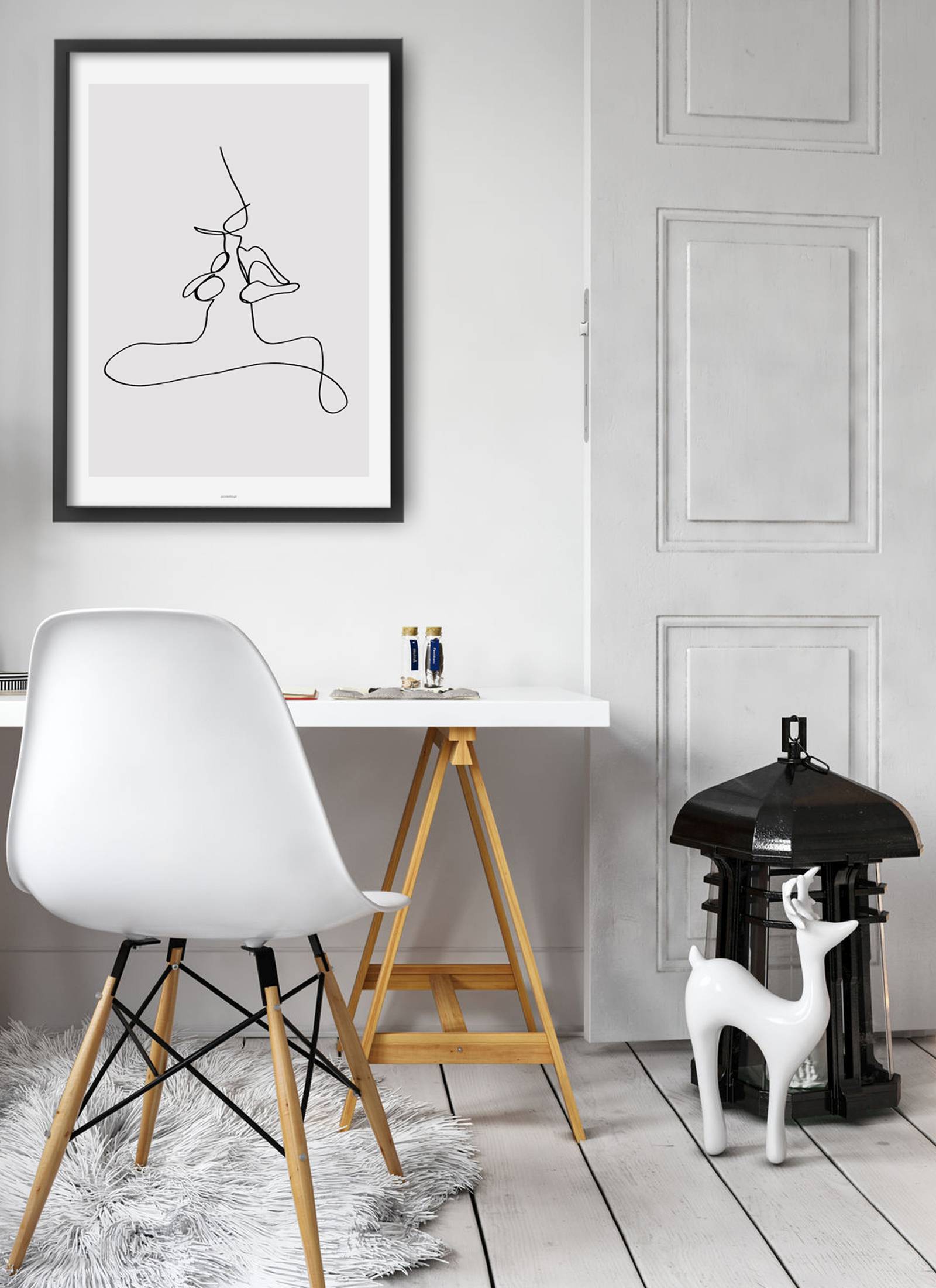 Plakat Minimalistyczny pocałunek bez ramy - obrazek 2
