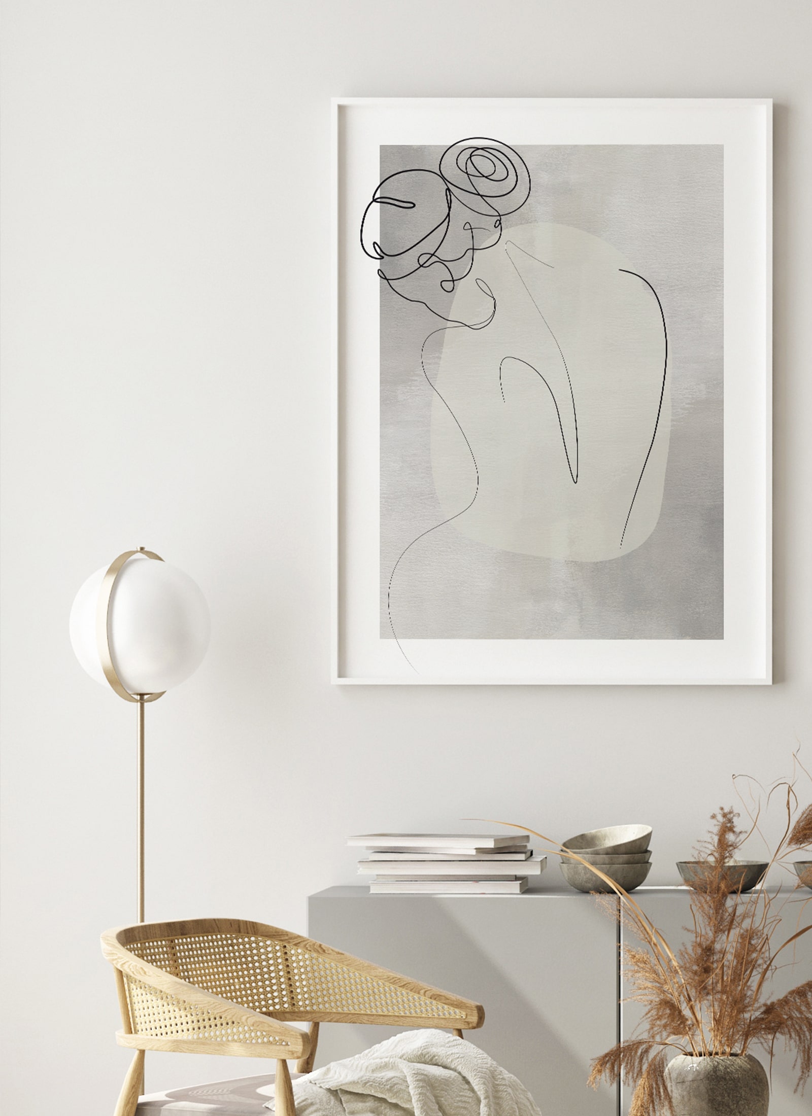 Plakat Zadumana w liniach bez ramy - obrazek 2