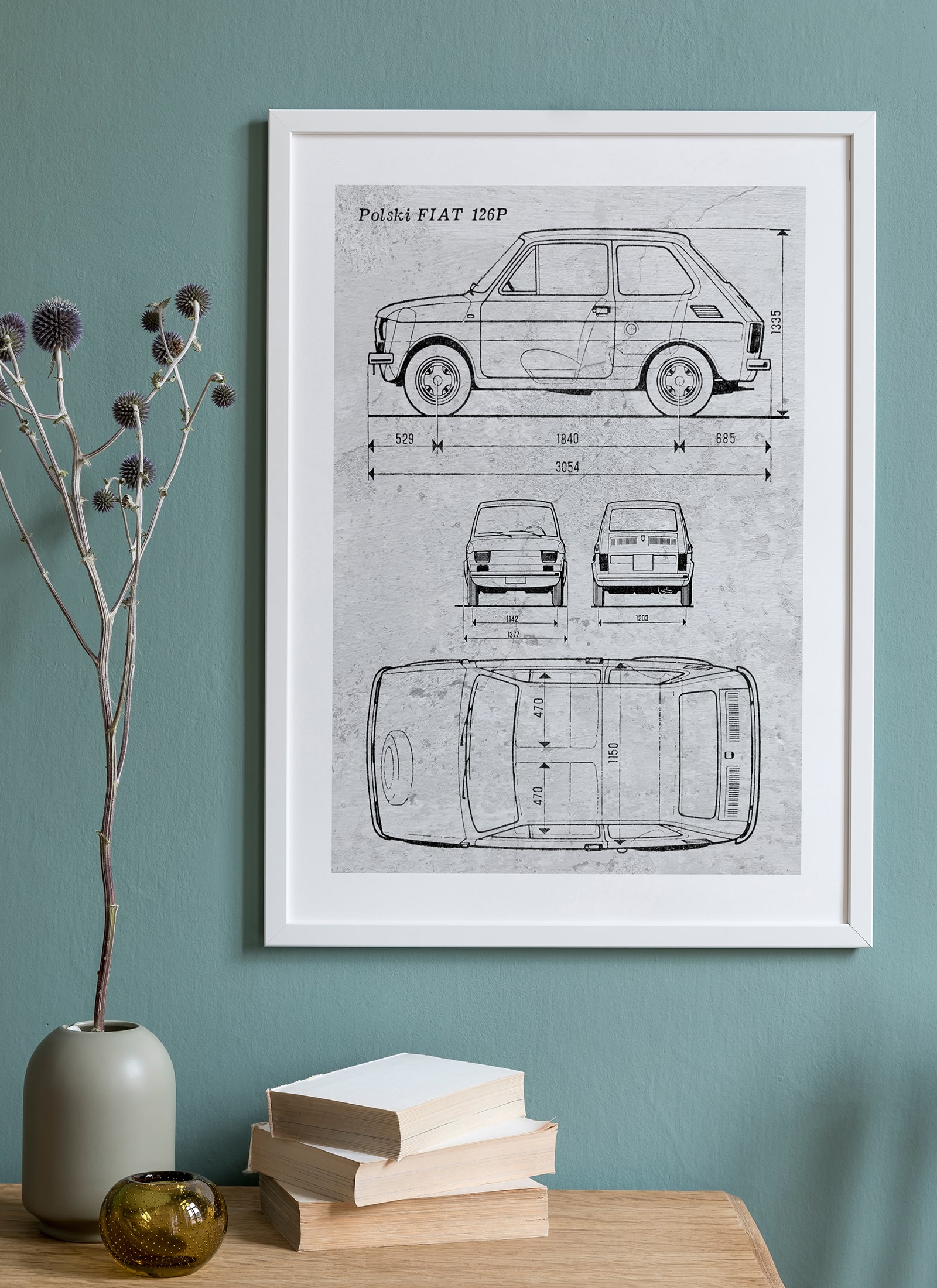 Plakat Polski Fiat 126 P bez ramy - obrazek 2