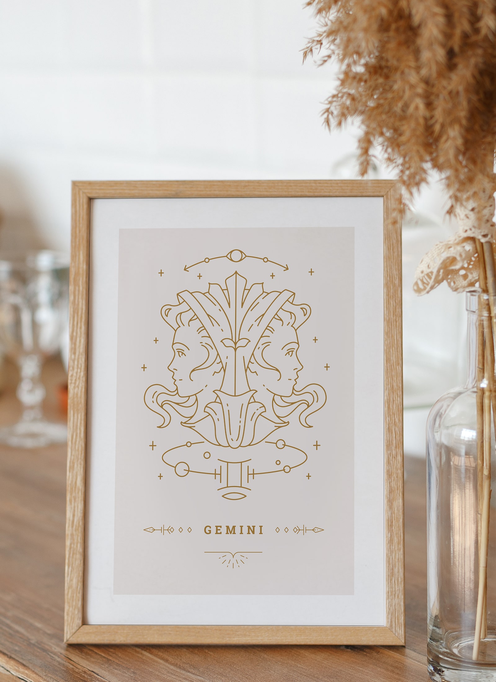 Plakat Stylowy Zodiak: Bliźnięta bez ramy - obrazek 2