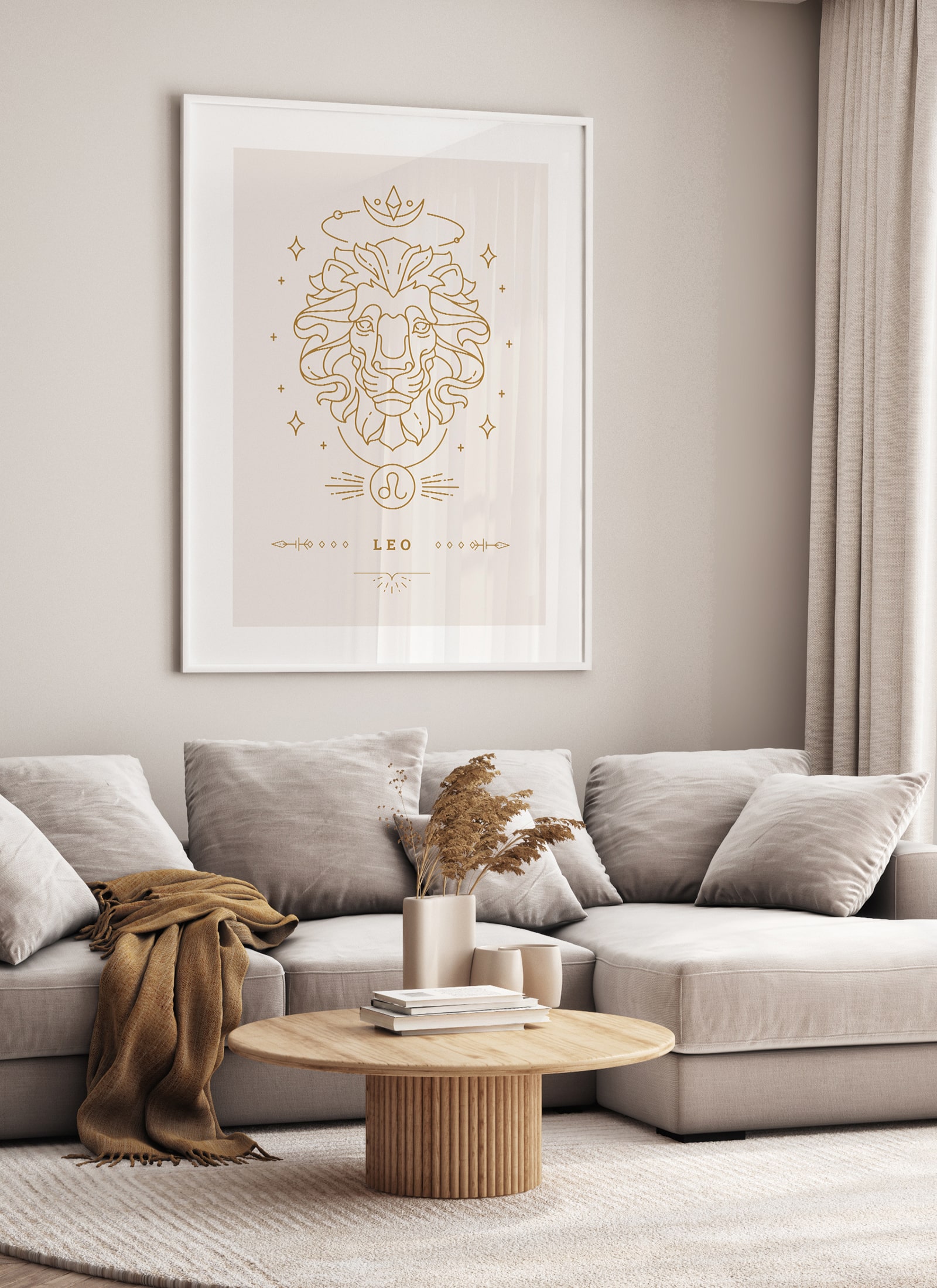 Plakat Stylowy Zodiak: Lew bez ramy - obrazek 2