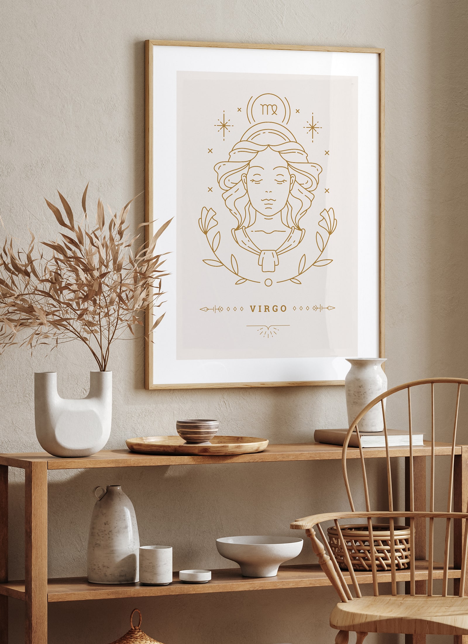 Plakat Stylowy Zodiak: Panna bez ramy - obrazek 2