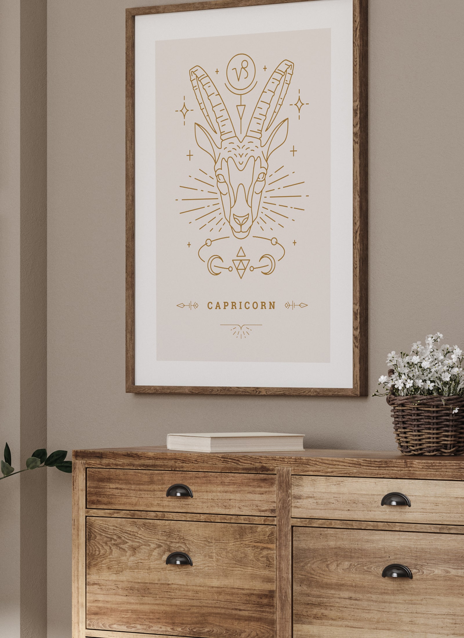 Plakat Stylowy Zodiak: Koziorożec bez ramy - obrazek 2