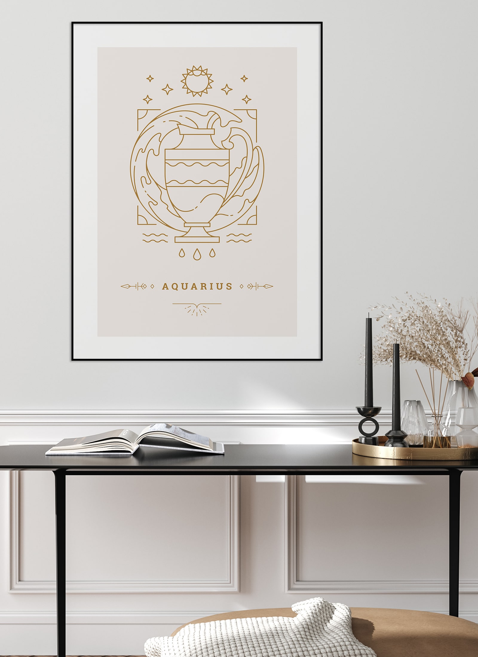 Plakat Stylowy Zodiak: Wodnik bez ramy - obrazek 2