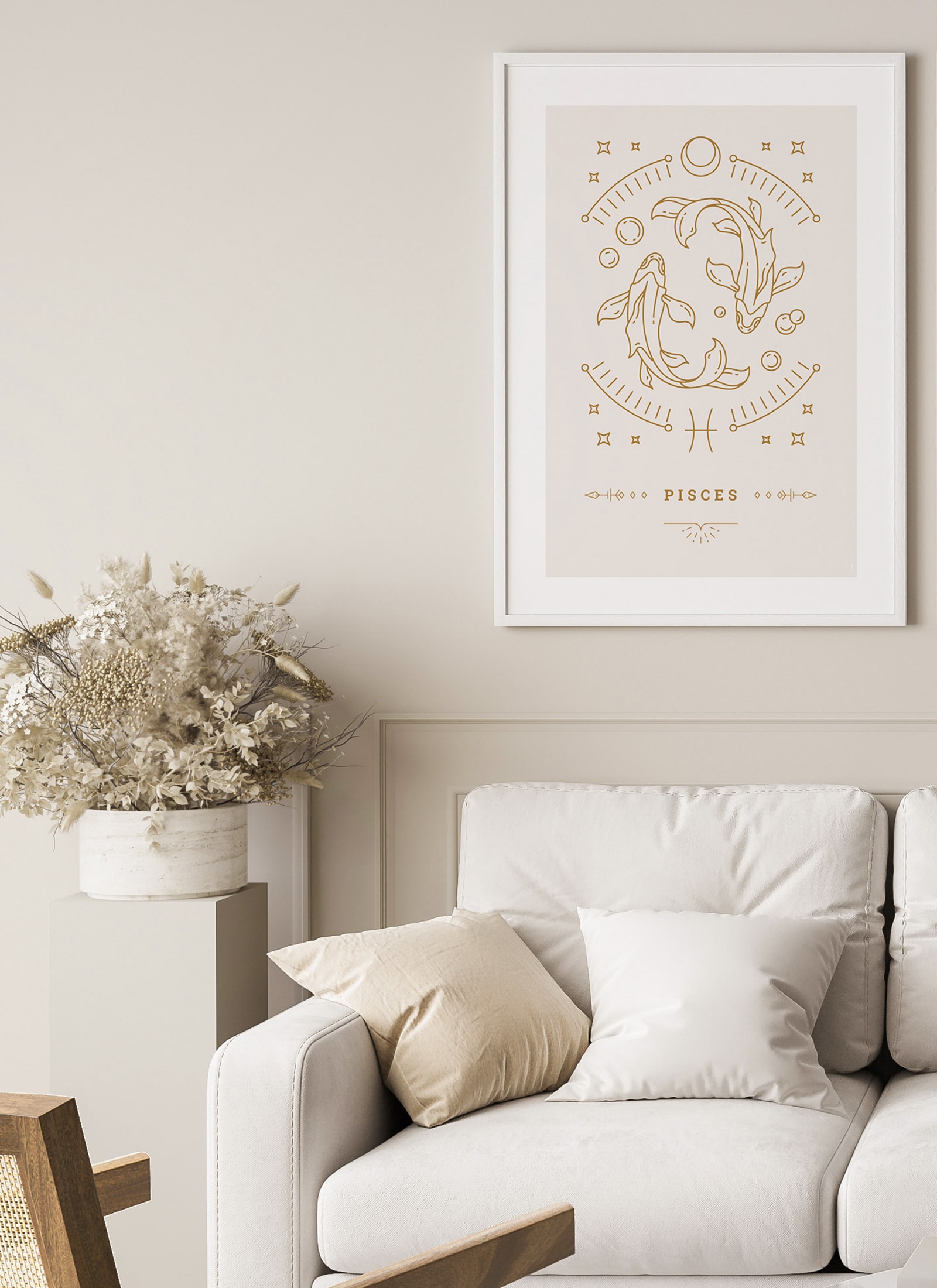 Plakat Stylowy Zodiak: Ryby bez ramy - obrazek 2