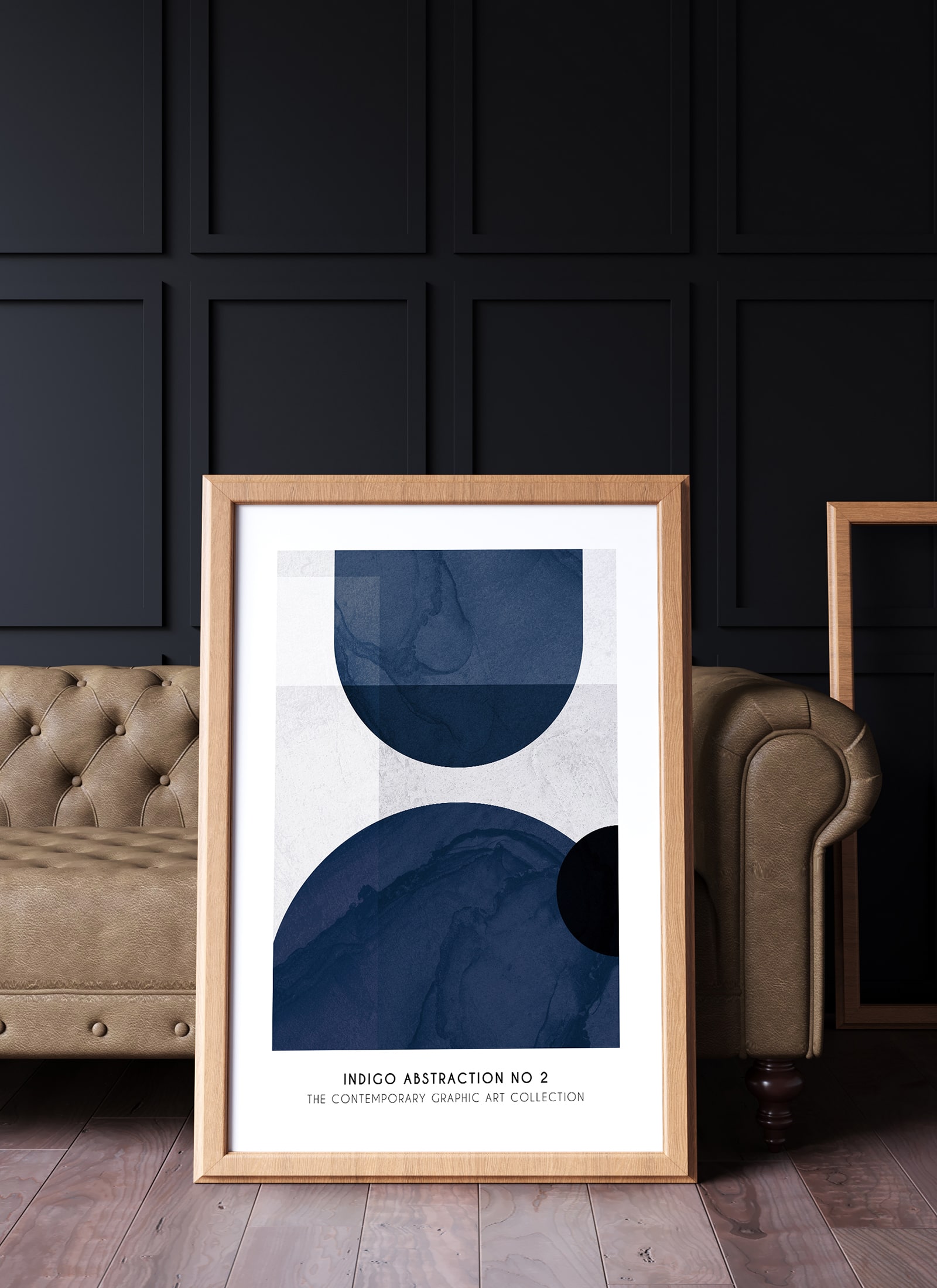 Plakat Abstrakcja indygo II bez ramy - obrazek 2