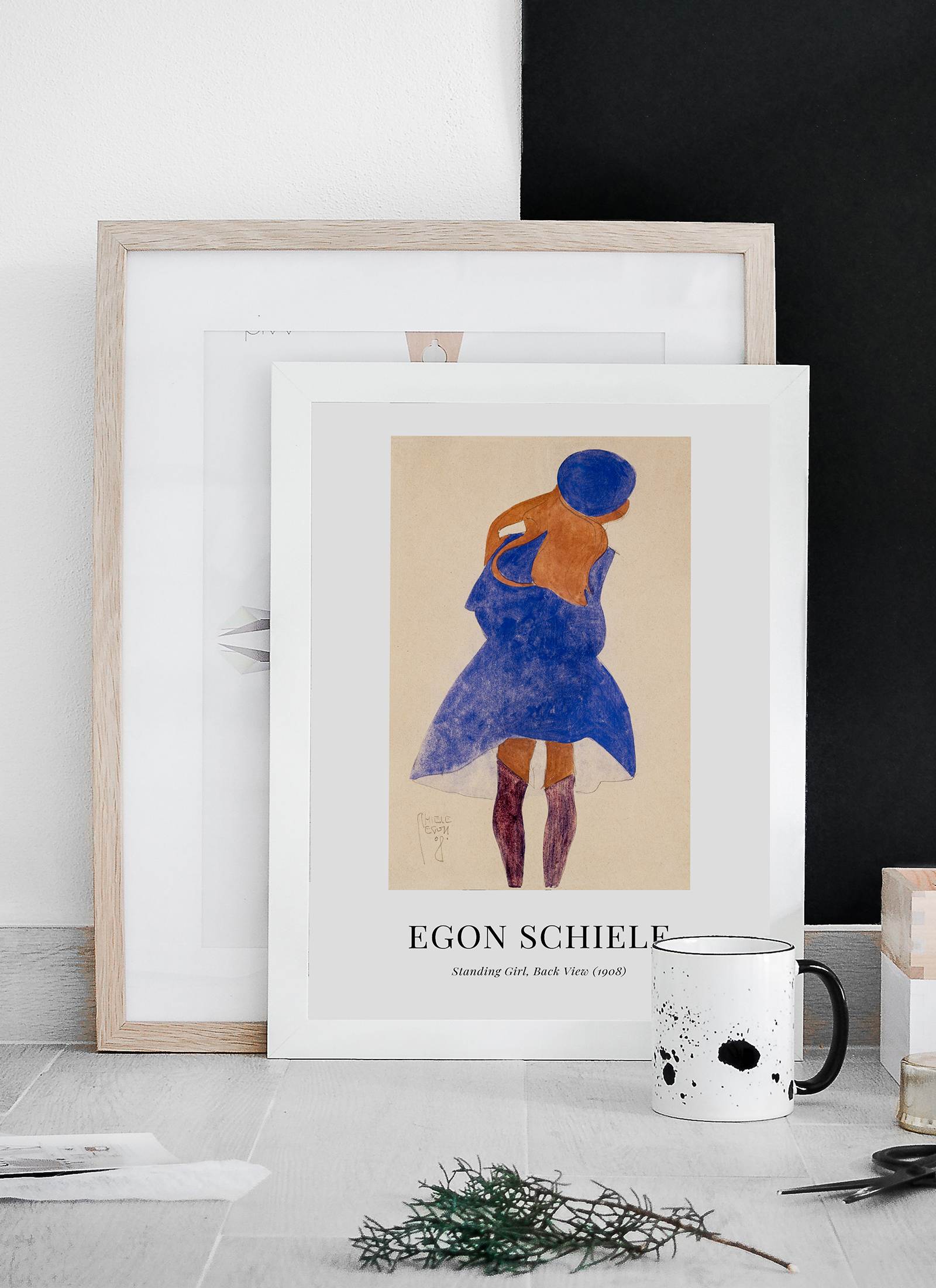 Plakat Egon Schiele - Standing Girl, Back View (1908) bez ramy - obrazek 2