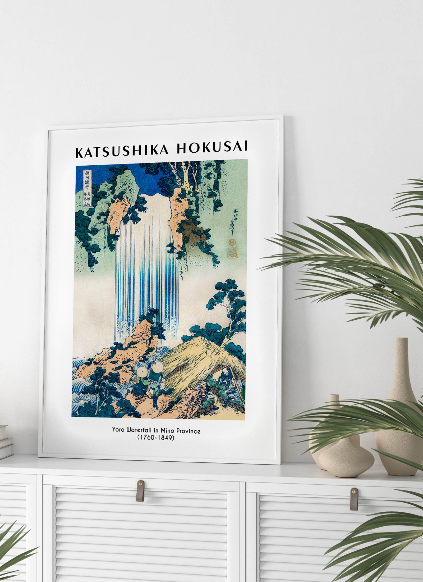 Plakat Katsushika Hokusai - Yoro Waterfall in Mino Province (1760-1849) bez ramy - obrazek 2