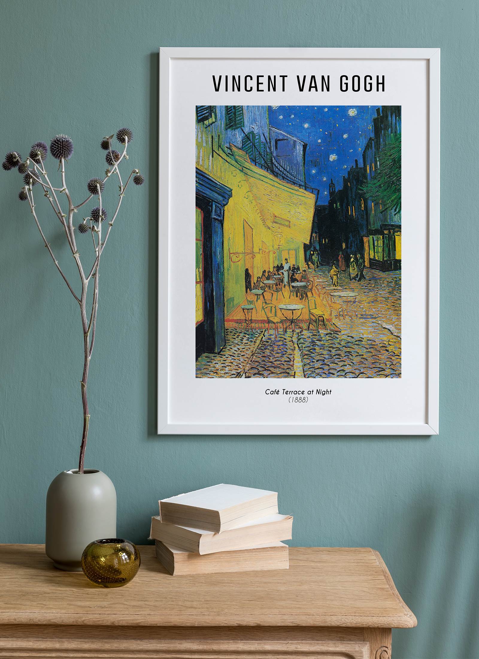 Plakat Vincent Van Gogh - Café Terrace at Night (1888) bez ramy - obrazek 2