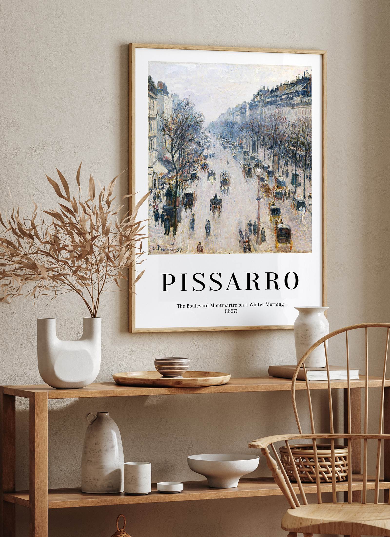 Plakat Pissarro - The Boulevard Montmarte on a Winter Morning (1897) bez ramy - obrazek 2