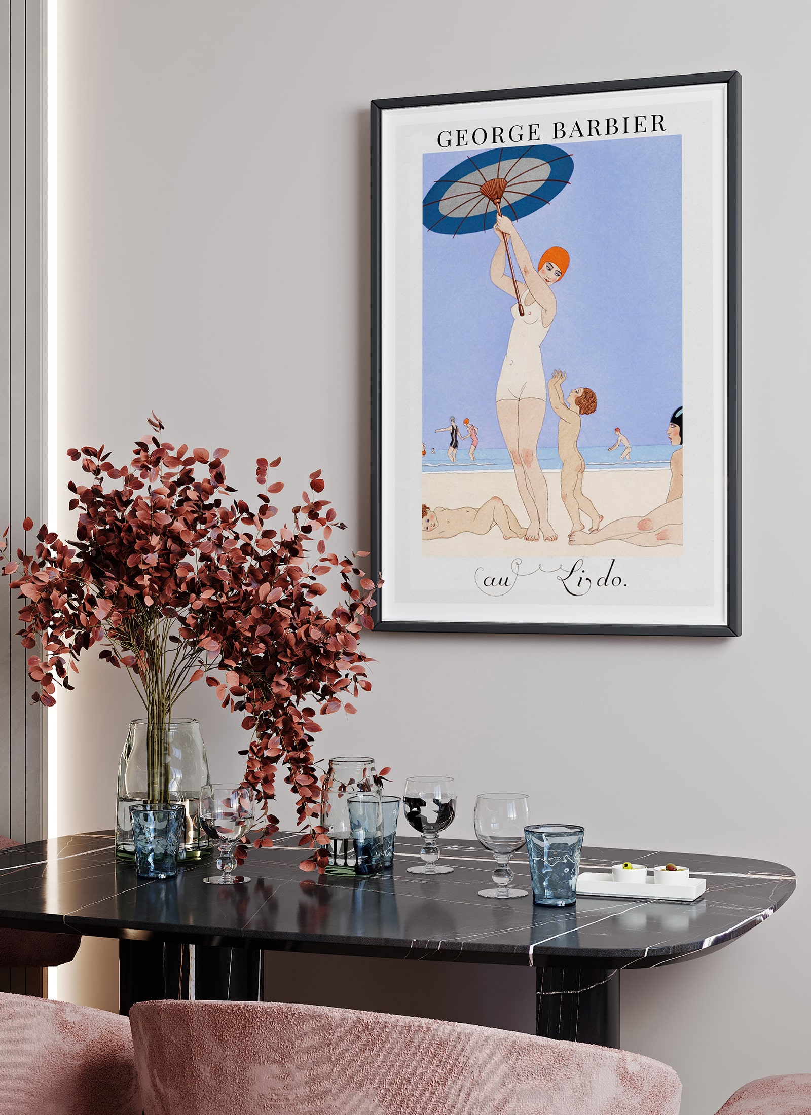 Plakat George Barbier - Au Lido bez ramy - obrazek 2
